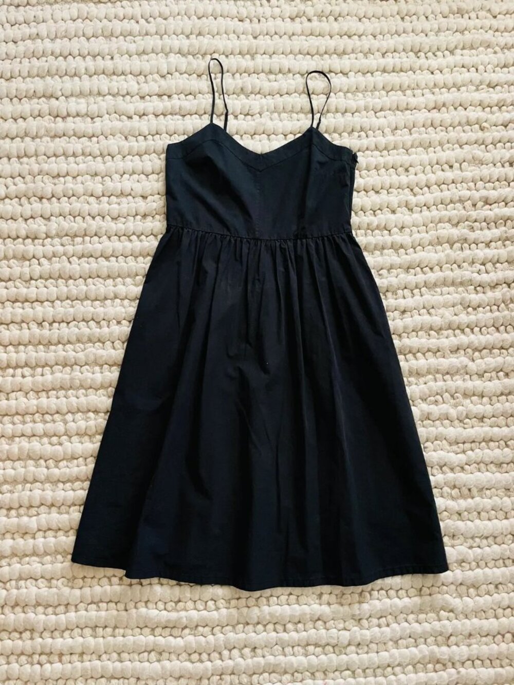 Classic Black Midi Dress with Spaghetti Straps